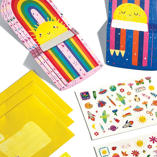 Hello Rainbows Tiny Tadas! Note Cards and Sticker Sets - Odd Nodd Art Supply