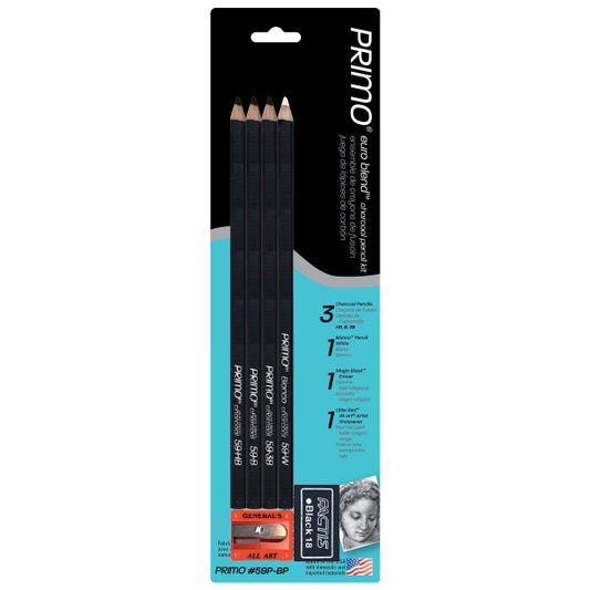 6 Set Primo Euro Blend Charcoal Pencil Kits - Odd Nodd Art Supply