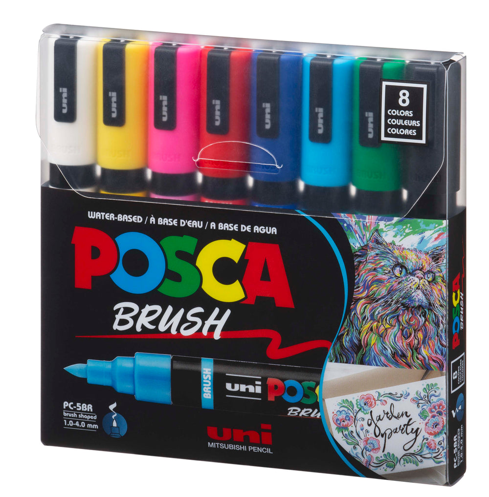 8 5BR Brush POSCA Acrylic Paint Marker Sets - Odd Nodd Art Supply