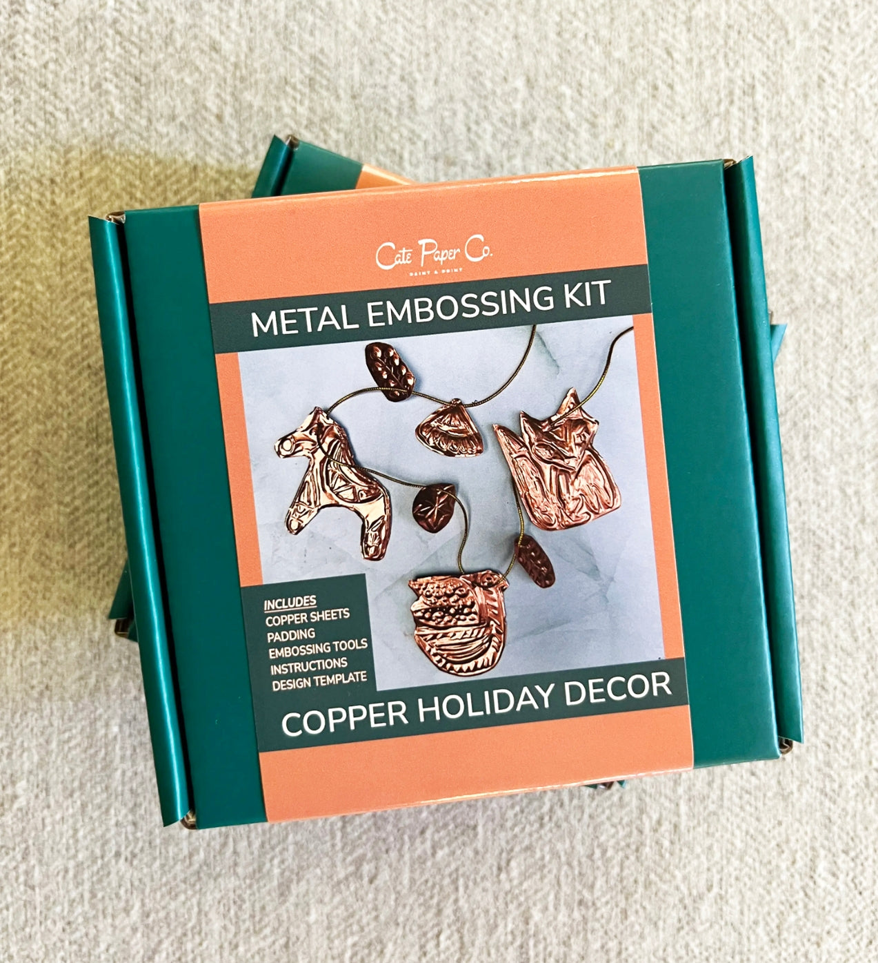 Copper Holiday Garland Metal Embossing Kit