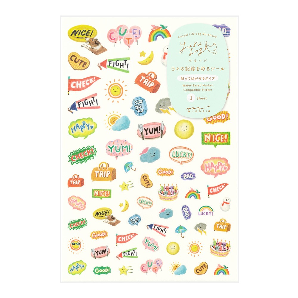 Sticker Sheet Midori Yuru Log - Odd Nodd Art Supply