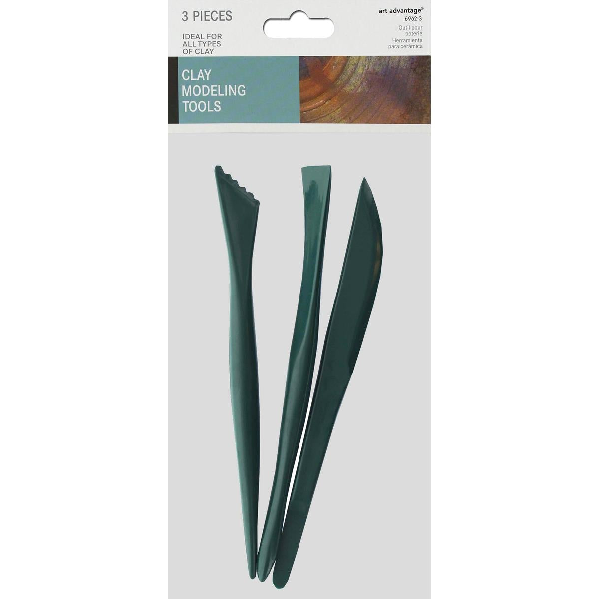 Clay Modeling Tools Plastic 3 Piece Set