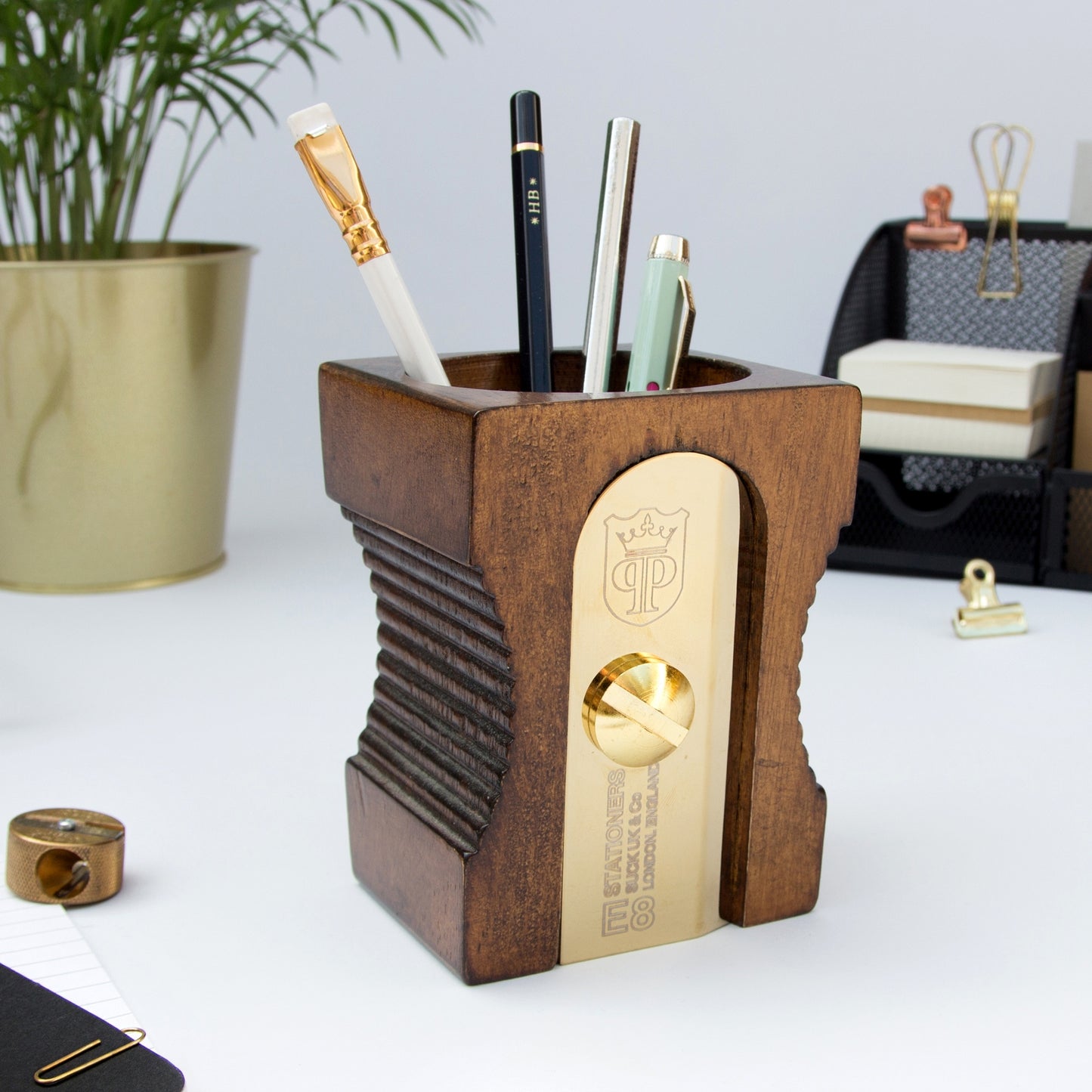 Dark Single Sharpener Desk Tidy Pencil Holder - Odd Nodd Art Supply