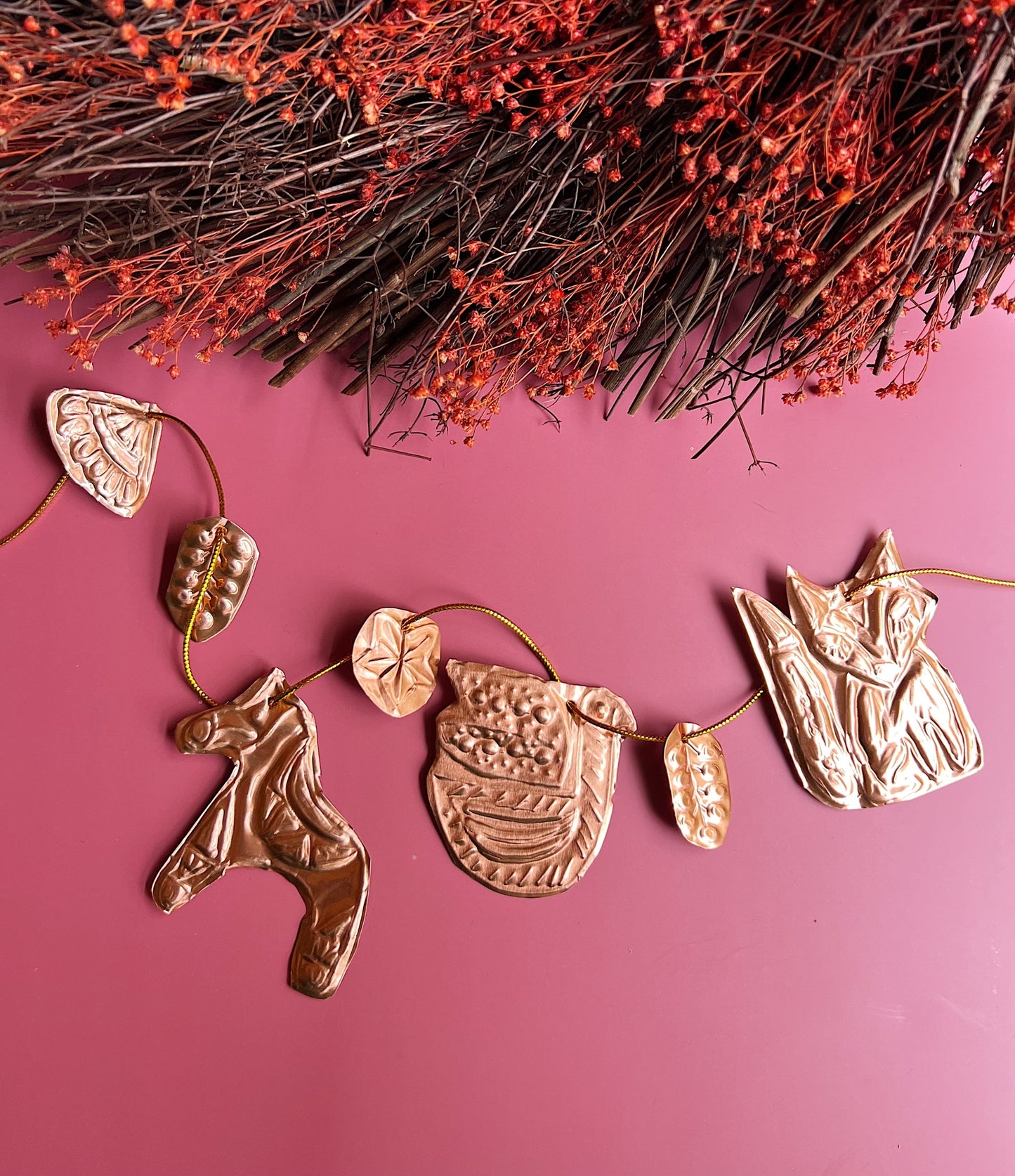 Copper Holiday Garland Metal Embossing Kit