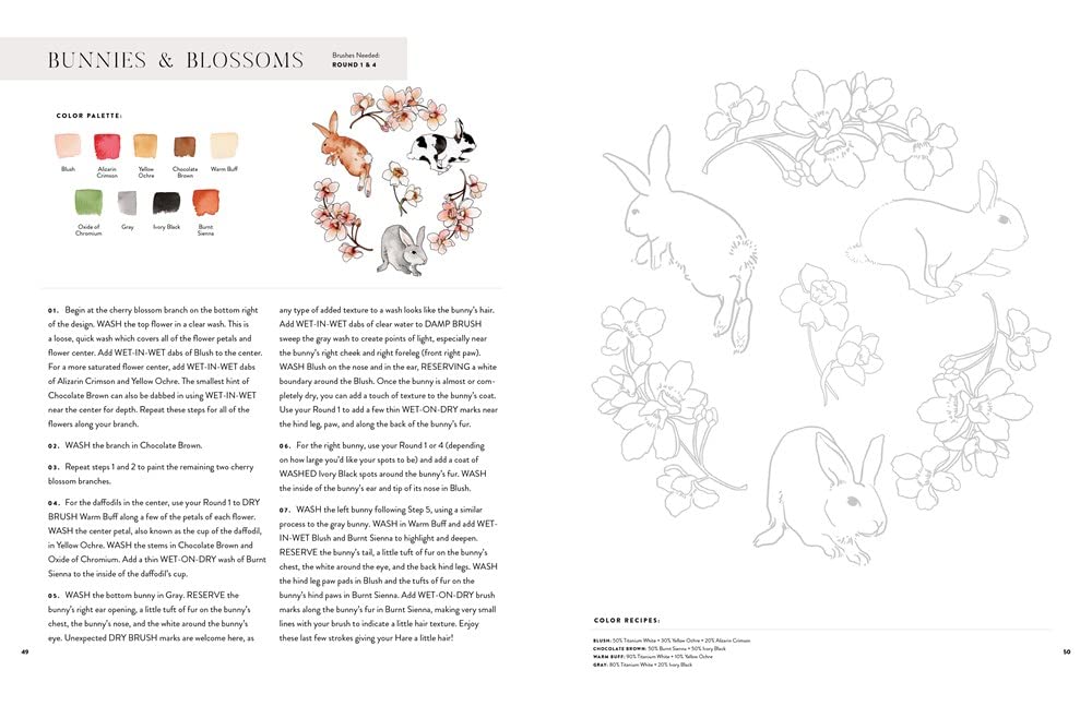 Volume 2 Watercolor Workbook: 30-Minute Beginner Botanical Projects on Premium Watercolor Paper