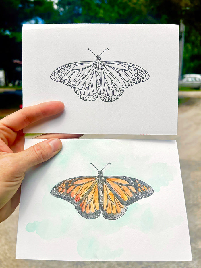 Monarch Watercolor Paintables - Odd Nodd Art Supply