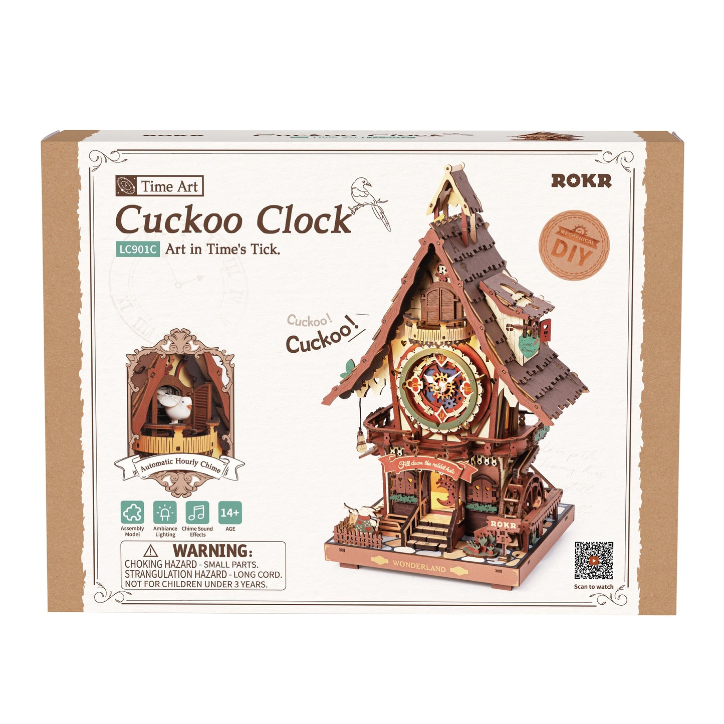 3D Wooden Puzzle: Cuckoo Clock