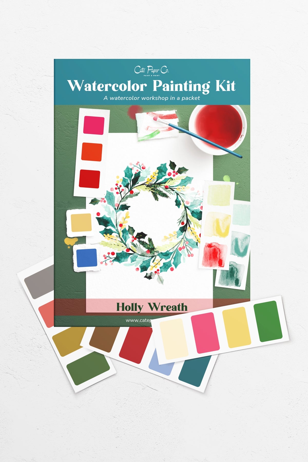 Holly Wreath Watercolor Kit
