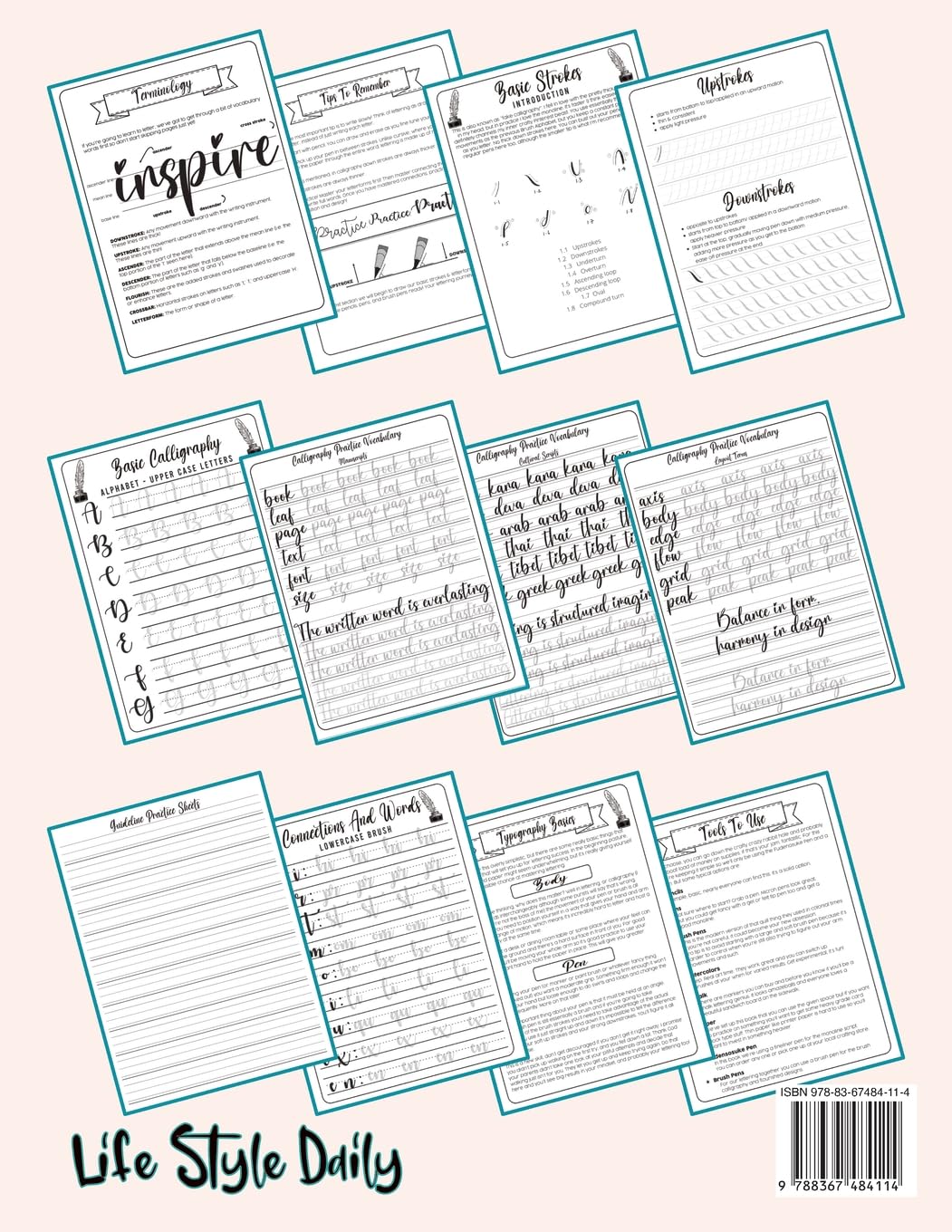 Calligraphy Workbook for Beginners: Simple and Modern Handwriting - A Beginner's Guide to Mindful Lettering, Transforming Your Notes into Art and Unleashing the Beauty of Penmanship