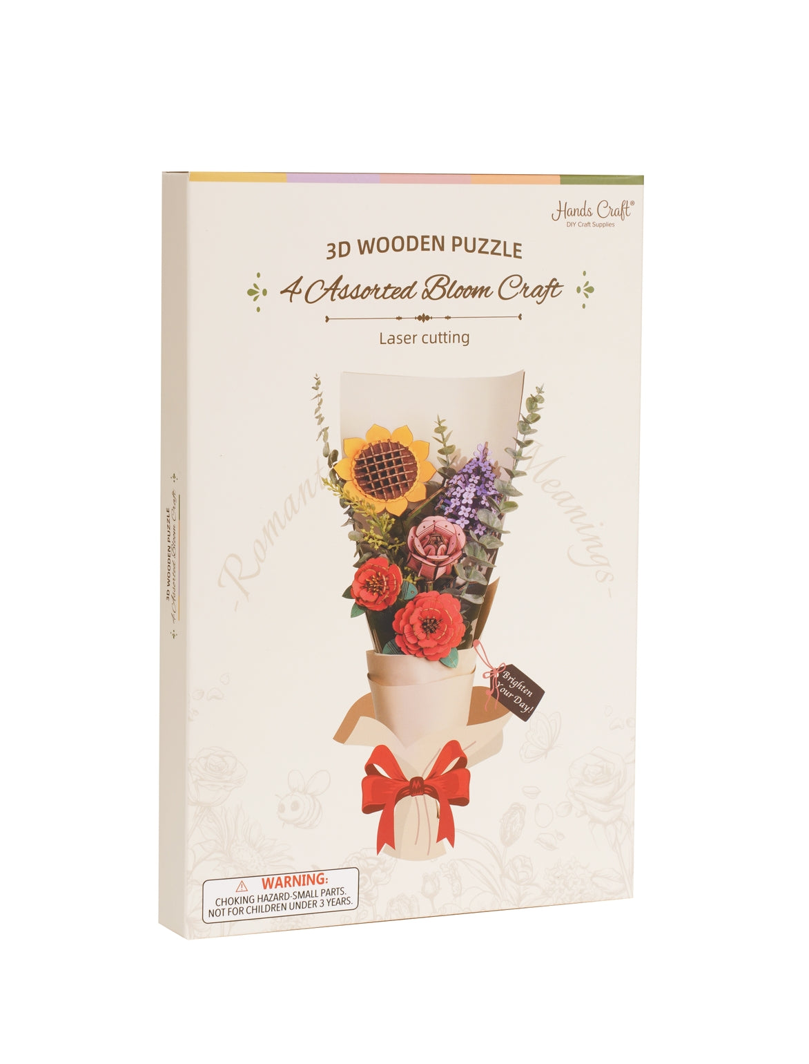 4 set 3D Wooden DIY Flower Puzzle Sets - Odd Nodd Art Supply