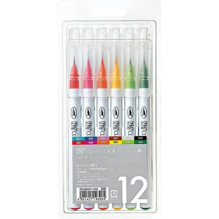 Clean Color Real Brush Marker Sets Kuretake Zig - Odd Nodd Art Supply