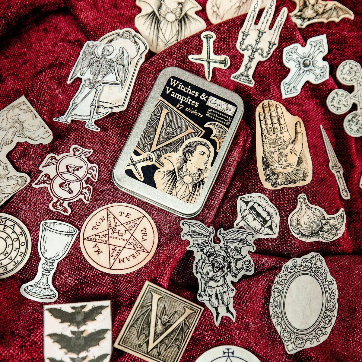 Cora Crea Crafts Witches & Vampire sticker tin
