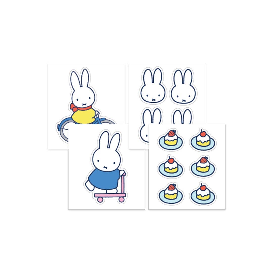 Set of Miffy sticker sheets on a white background