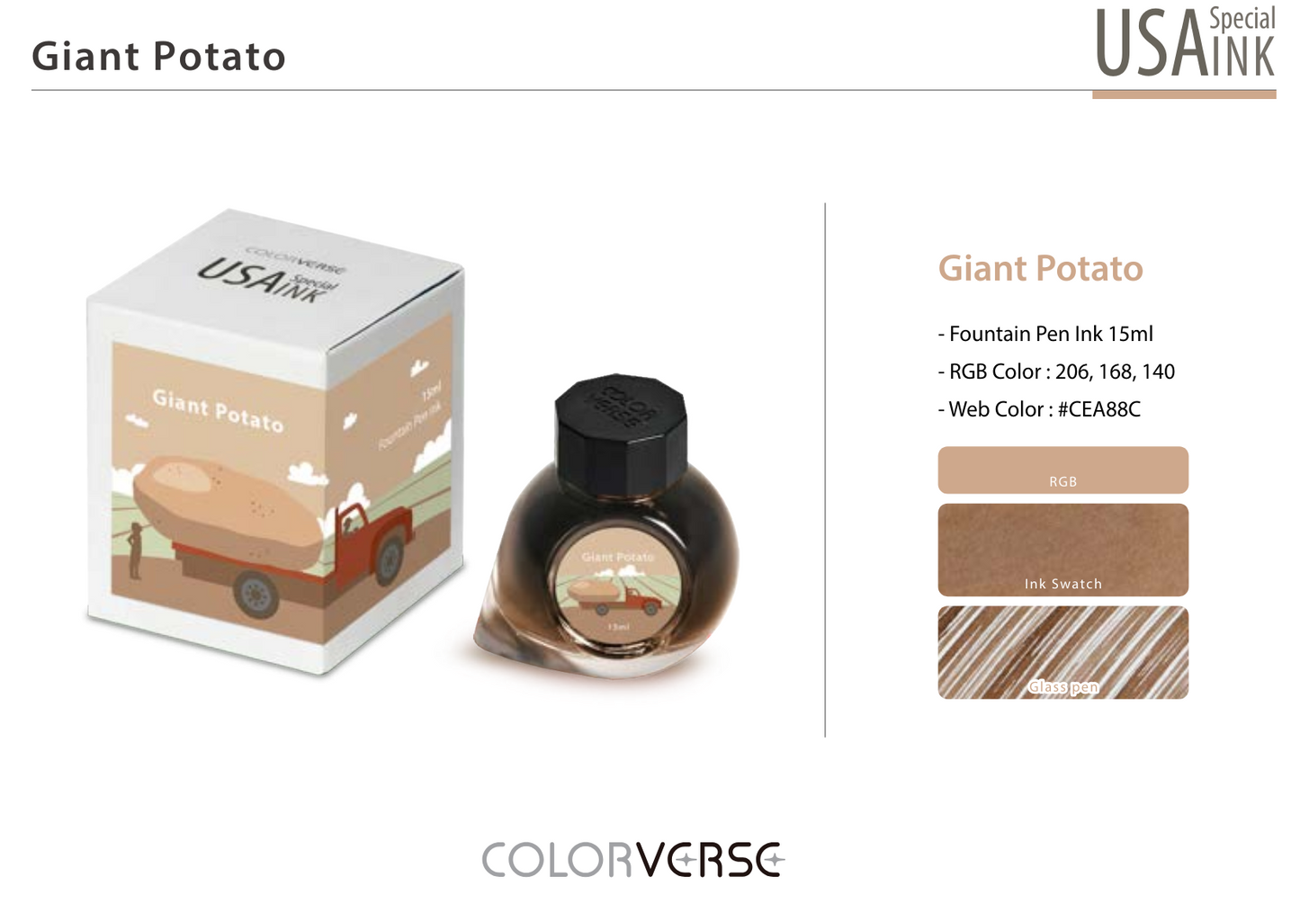 Giant Potato Colorverse USA Special Fountain Pen Ink - Odd Nodd Art Supply
