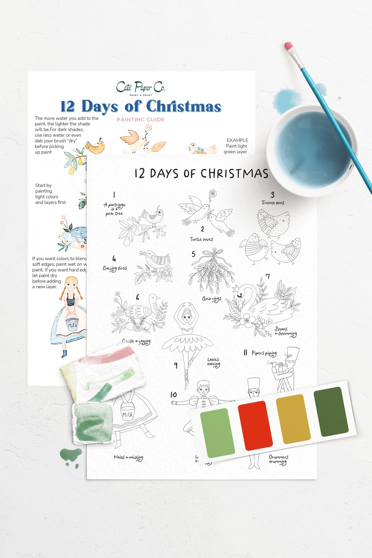 12 Days of Christmas Watercolor Kit
