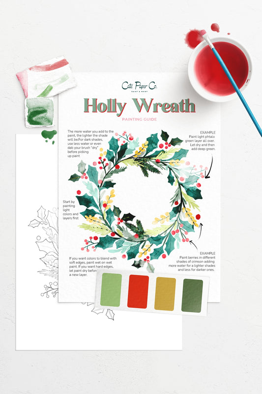 Holly Wreath Watercolor Kit