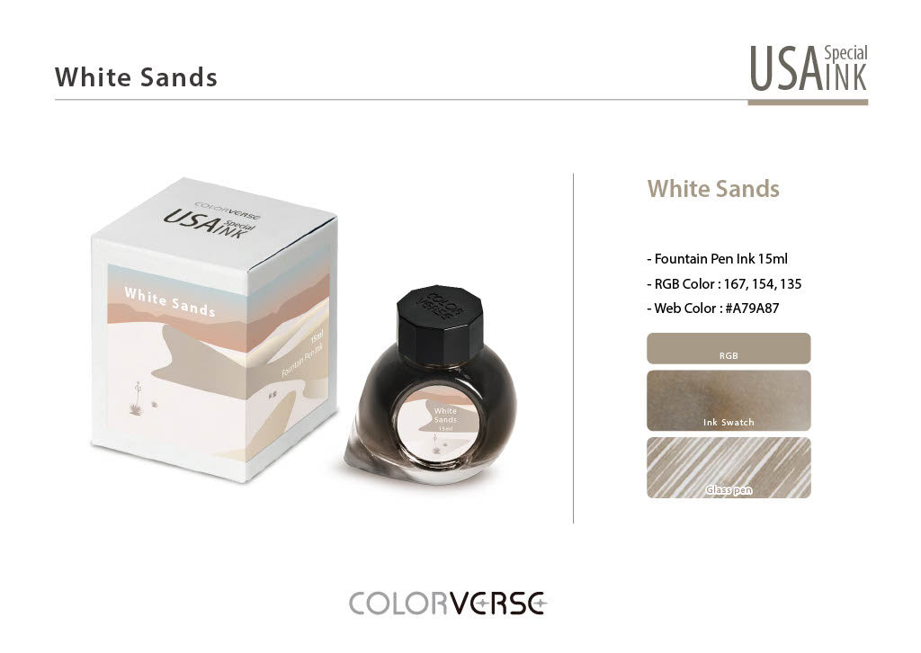 White Sands Colorverse USA Special Fountain Pen Ink - Odd Nodd Art Supply