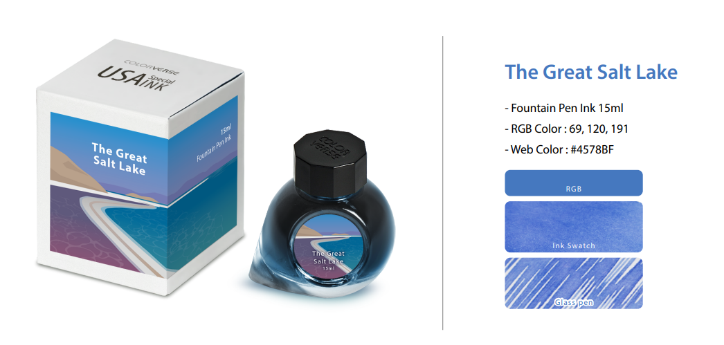 Great Salt Lake Colorverse USA Special Fountain Pen Ink - Odd Nodd Art Supply