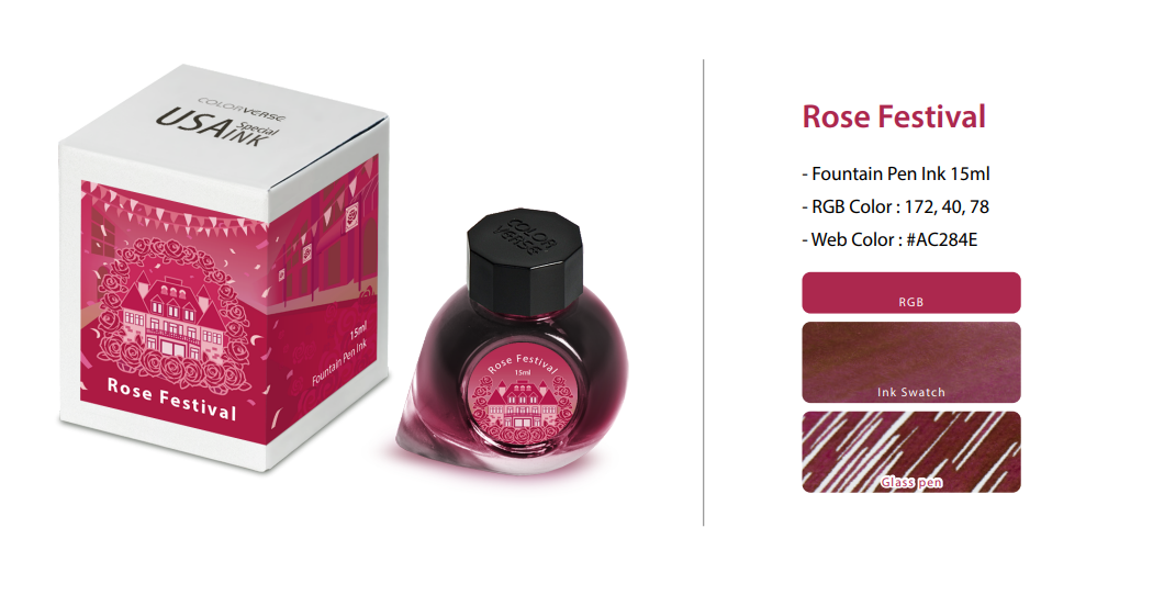 Rose Festival Colorverse USA Special Fountain Pen Ink - Odd Nodd Art Supply