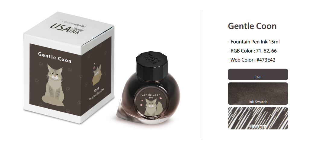 Gentle Coon Colorverse USA Special Fountain Pen Ink - Odd Nodd Art Supply