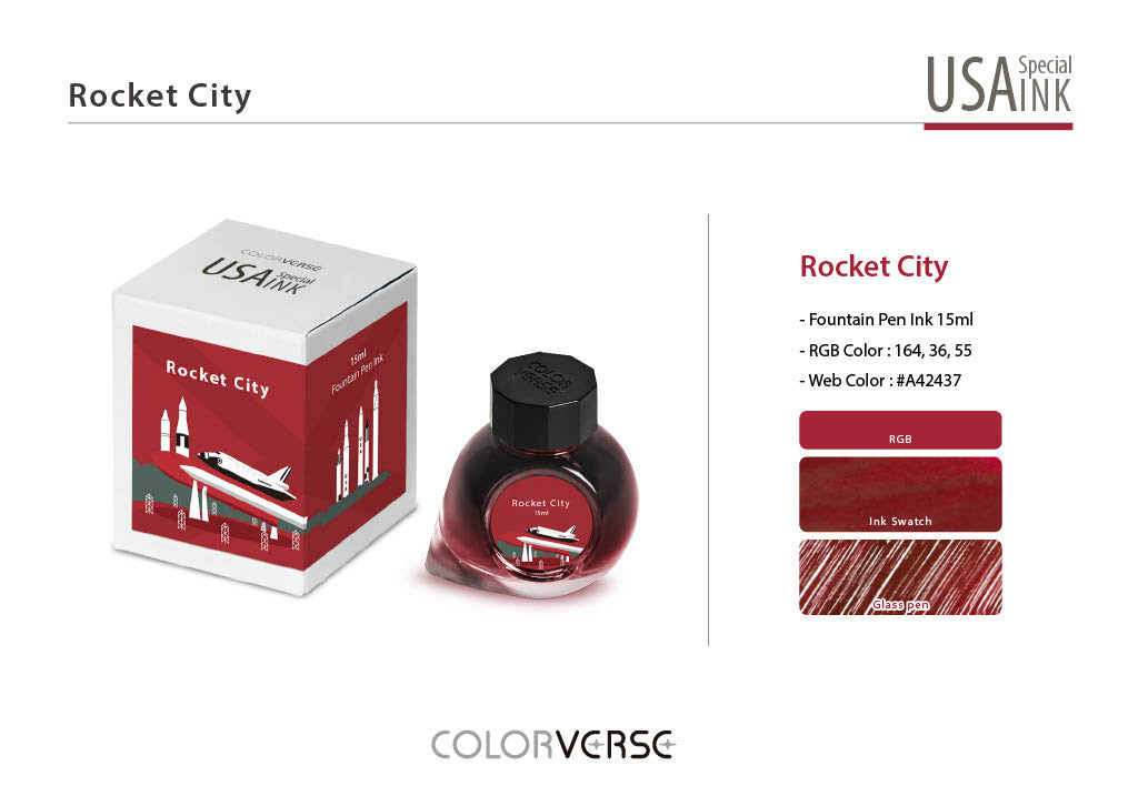 Rocket City Colorverse USA Special Fountain Pen Ink - Odd Nodd Art Supply