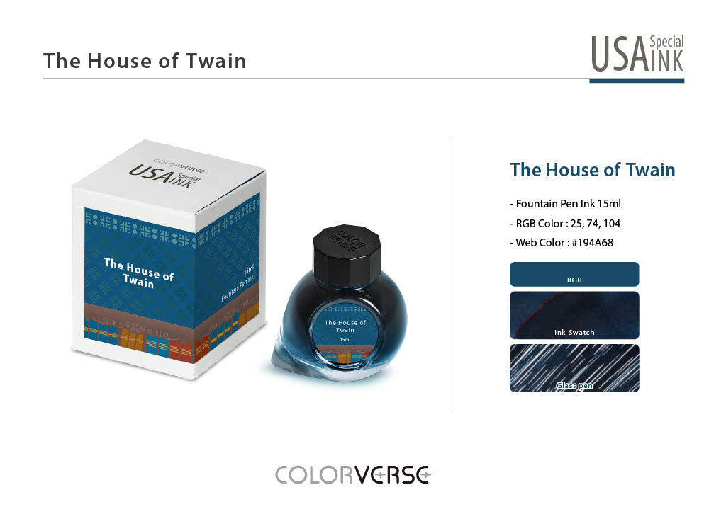 House of Twain Colorverse USA Special Fountain Pen Ink - Odd Nodd Art Supply
