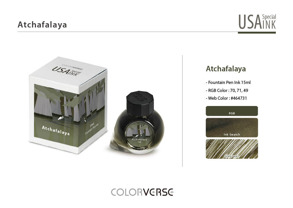 Atchafalaya Colorverse USA Special Fountain Pen Ink - Odd Nodd Art Supply