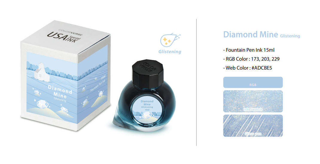 Diamond Mine Colorverse USA Special Fountain Pen Ink - Odd Nodd Art Supply
