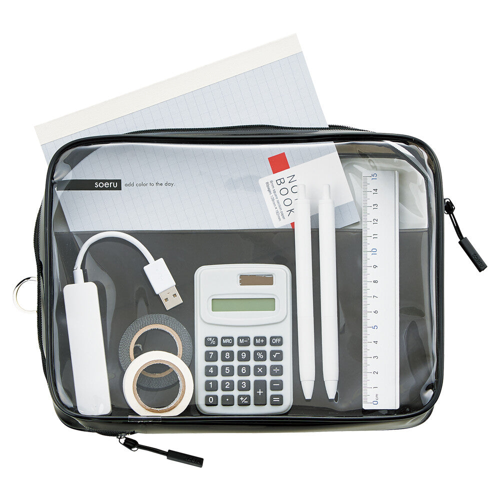Black A5 Soeru Transparent Pen Cases - Odd Nodd Art Supply