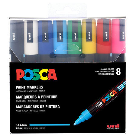 Acrylic Paint Marker Pens - Variety Pack of 6, Extra Fine & Medium Tip