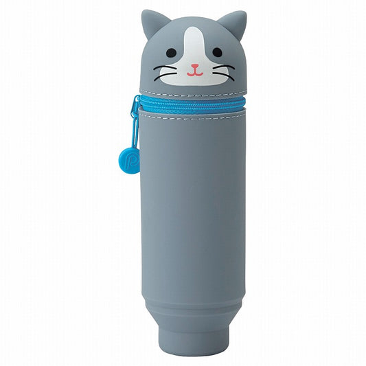 Grey Cat Animal Stand Pen and Pencil Case - Odd Nodd Art Supply
