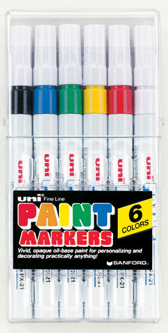 Uni-Paint Markers Fine Point Assorted 6/Set