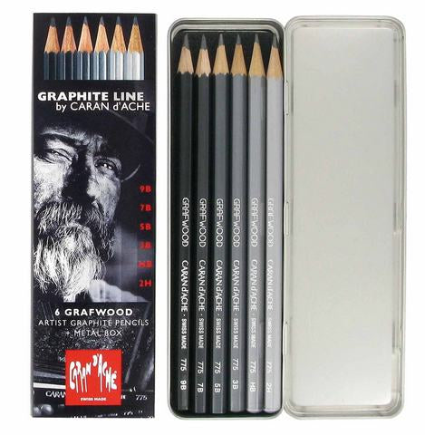 Caran d'Ache : Graphite Line Pencils : Set of 6 Metal Box