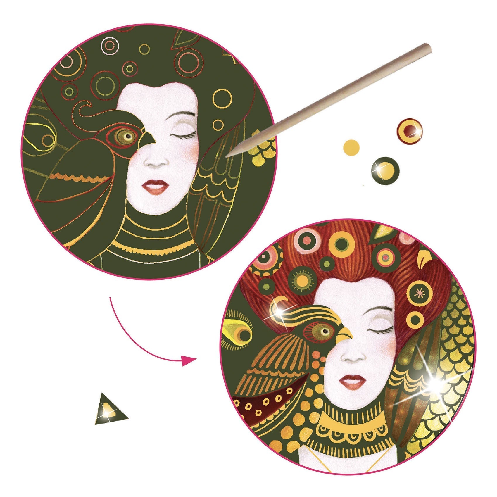 Klimt Scratch Djeco's Inspired By Art Kits - Odd Nodd Art Supply