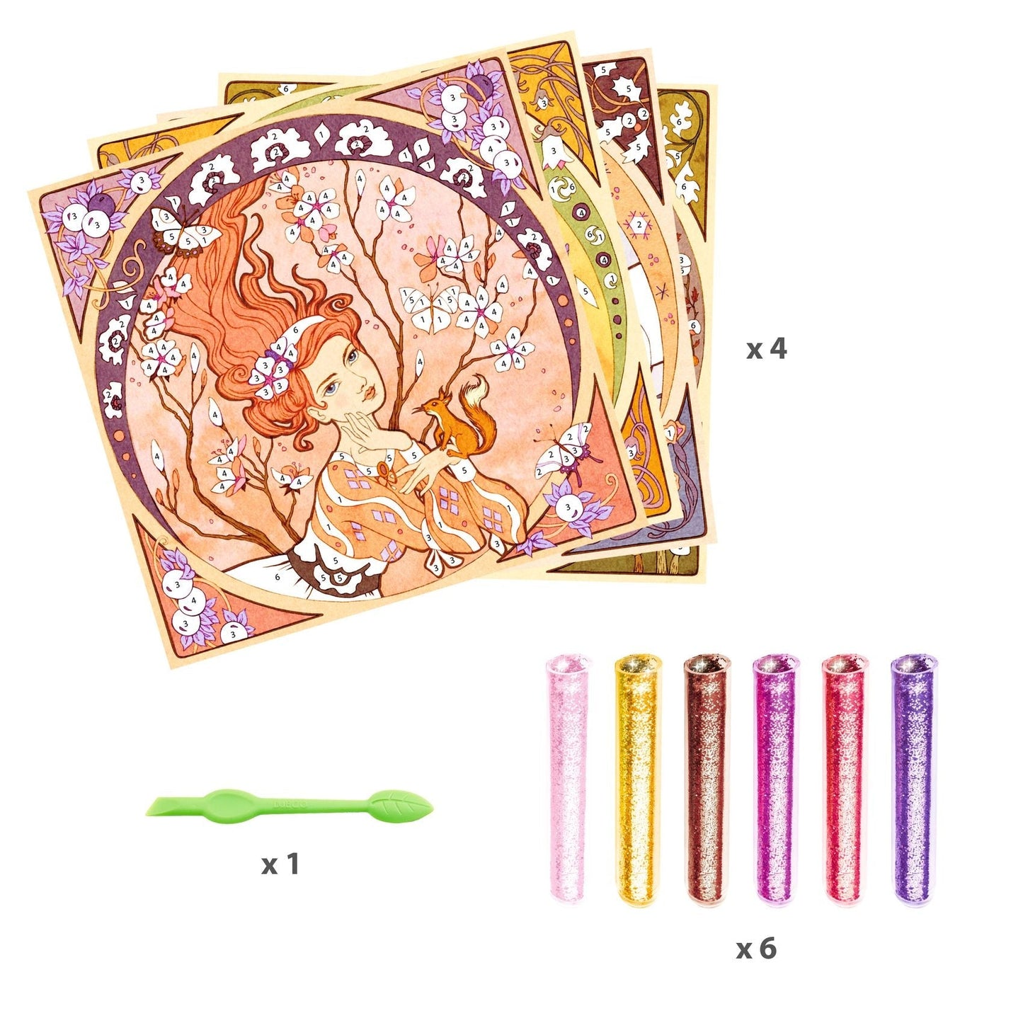 Divine Inspired by Alfons Mucha Art Nouveau Glitter Boards Kit