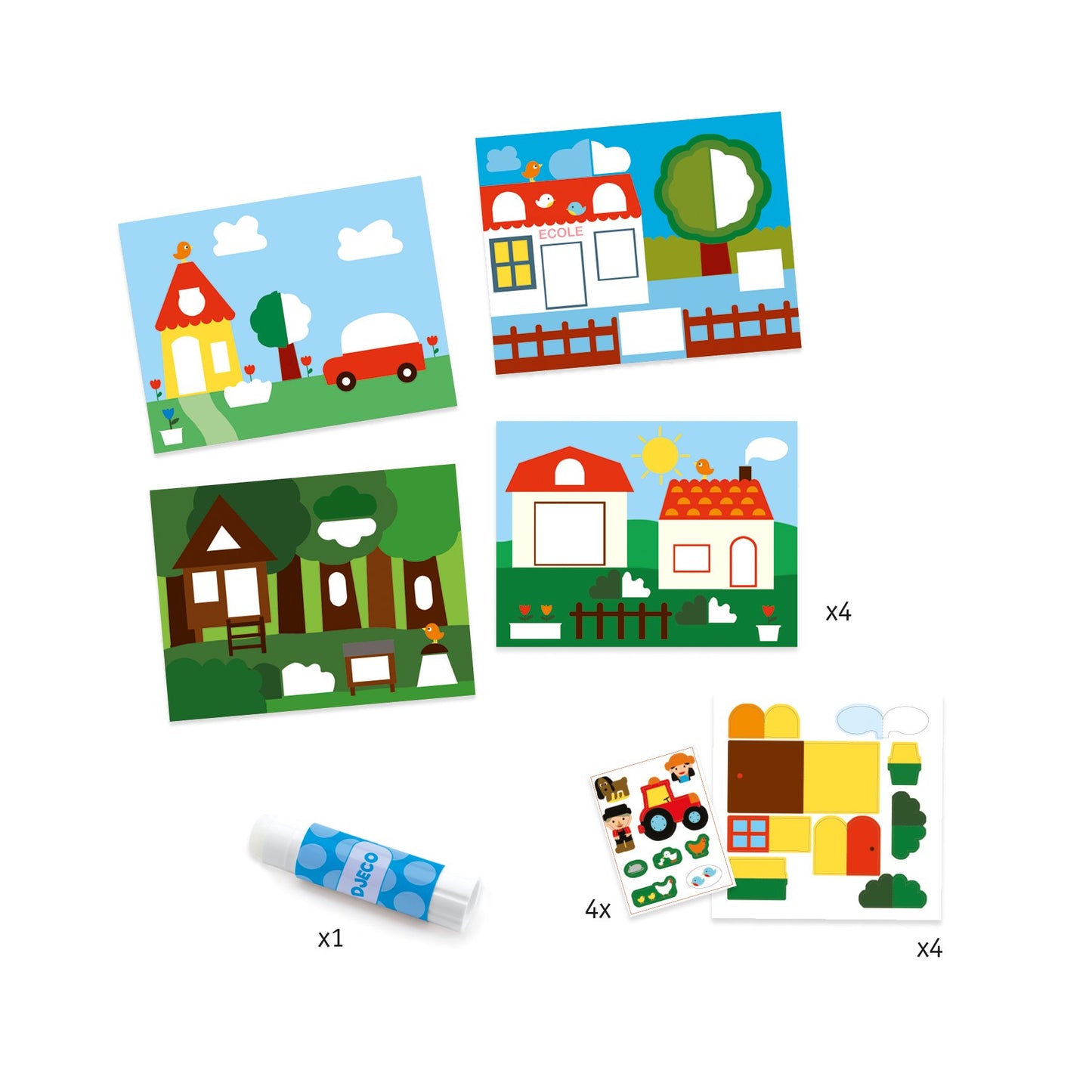 Hide and Seek Folding and Stickers Collage Kit Included - Odd Nodd Art Supply