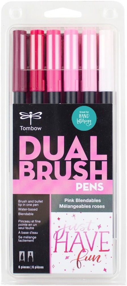 Pink 6 Dual Brush Pen Sets - Odd Nodd Art Supply