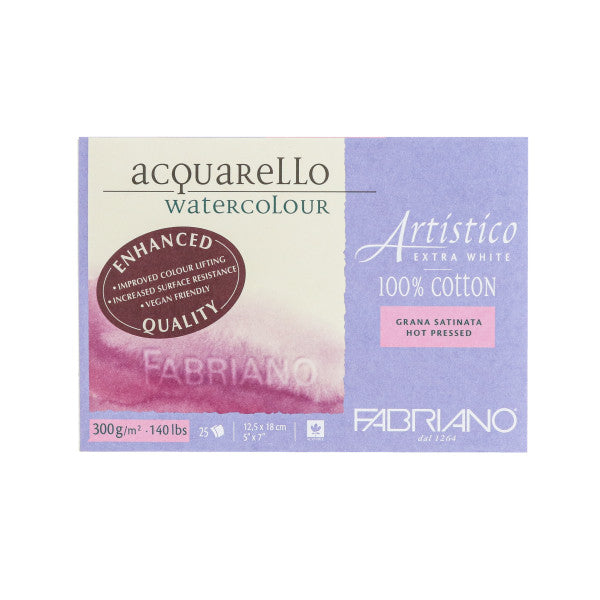 5x7 Hot Press Fabriano Artistico Extra-White Watercolor Blocks - Odd Nodd Art Supply