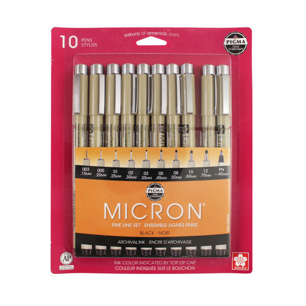 Pigma Micron Pen Sets 10 - Odd Nodd Art Supply