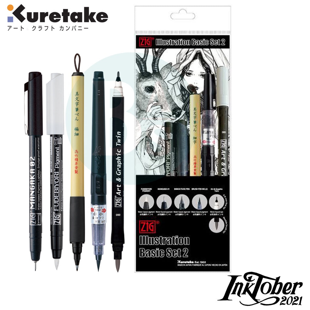 Zig Illustration Basic Set Inktober 2021 - Odd Nodd Art Supply