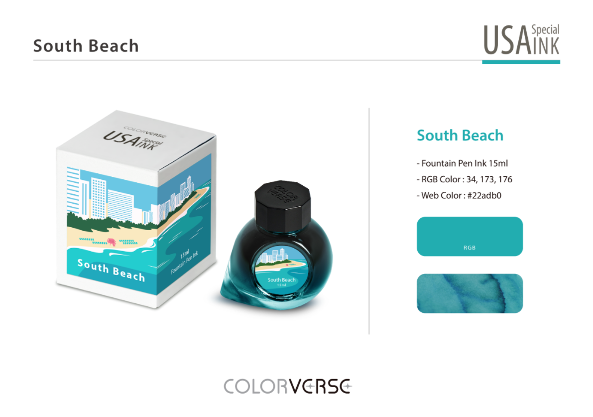Colorverse USA Special Fountain Pen Ink - Odd Nodd Art Supply  South Beach