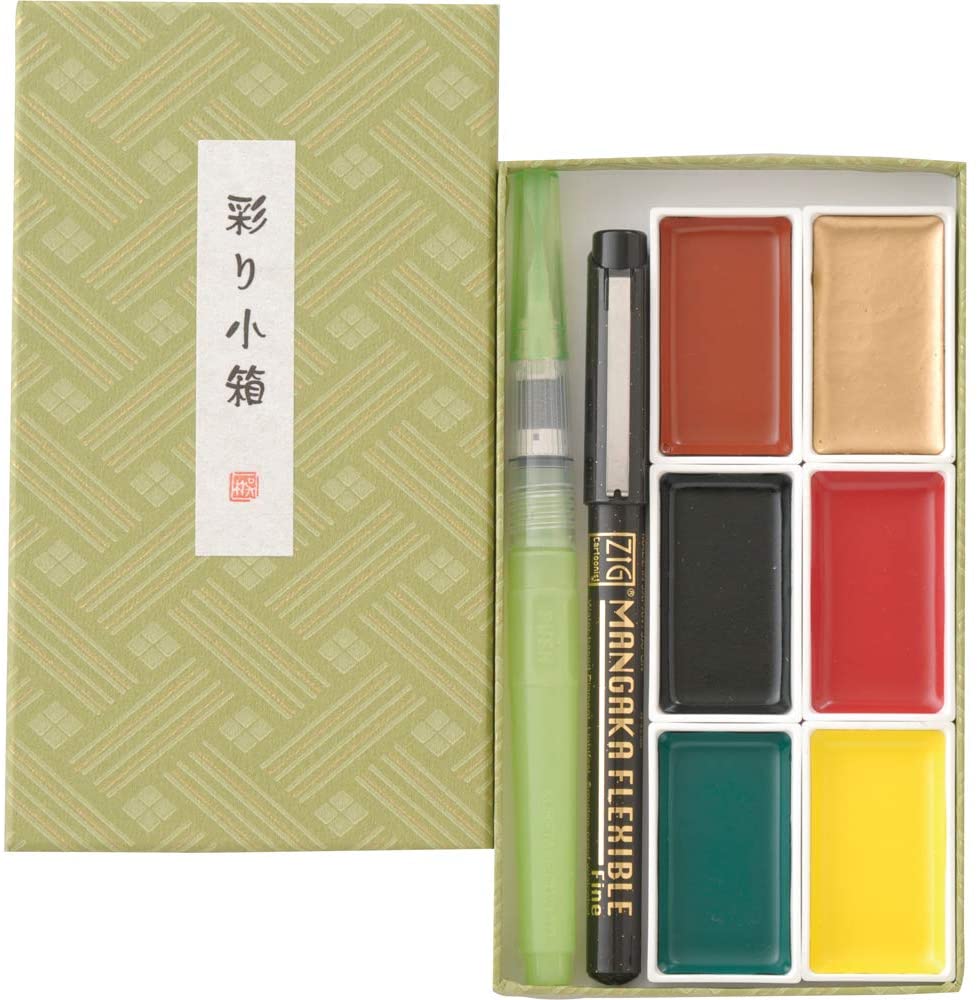 Irodori Kobako Sets Green Watercolor - Odd Nodd Art Supply