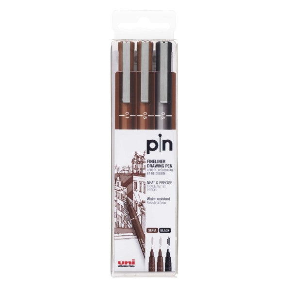 Sepia uni Pin Fineliner Sets - Odd Nodd Art Supply