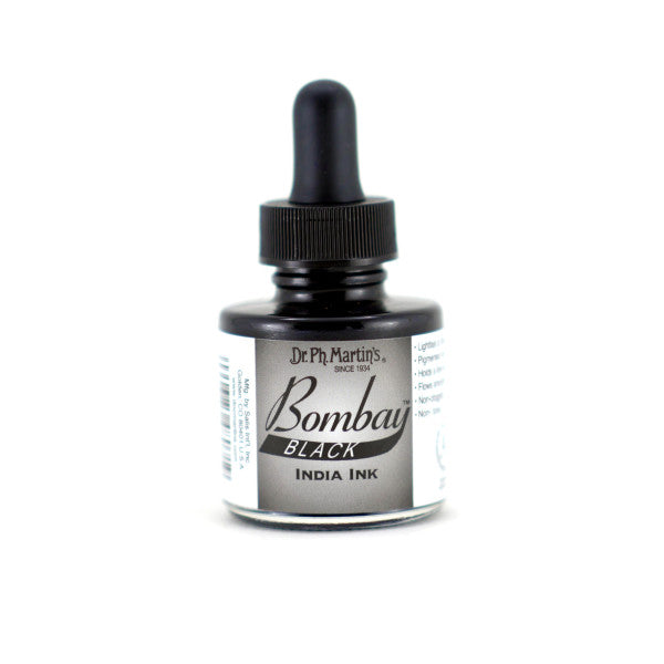 Black Bombay India Inks - Odd Nodd Art Supply