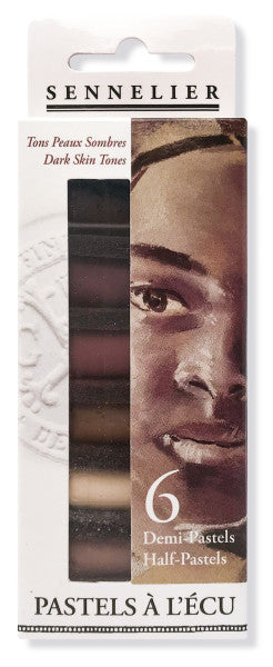 Sennelier Half Stick Soft Pastel Sets 6 stick Dark Skin Tones set - Odd Nodd Art Supply