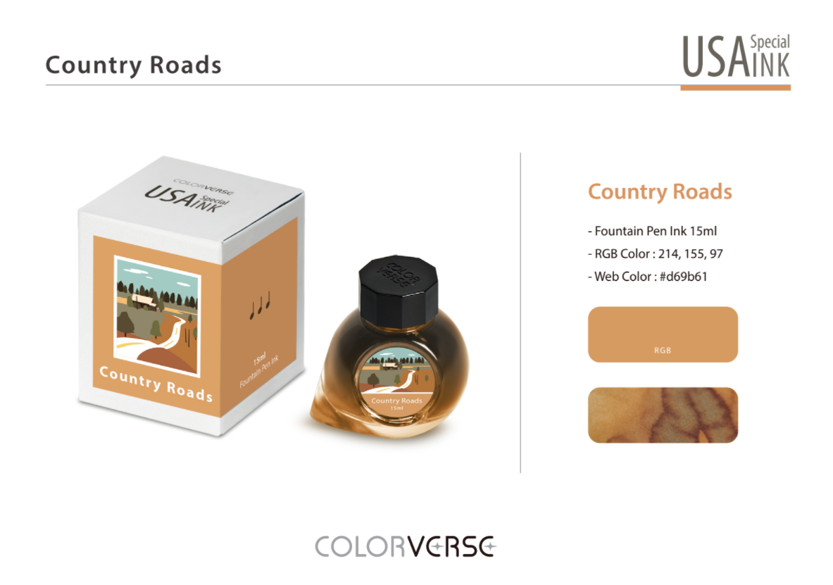 Colorverse USA Special Fountain Pen Ink - Odd Nodd Art Supply Country Roads
