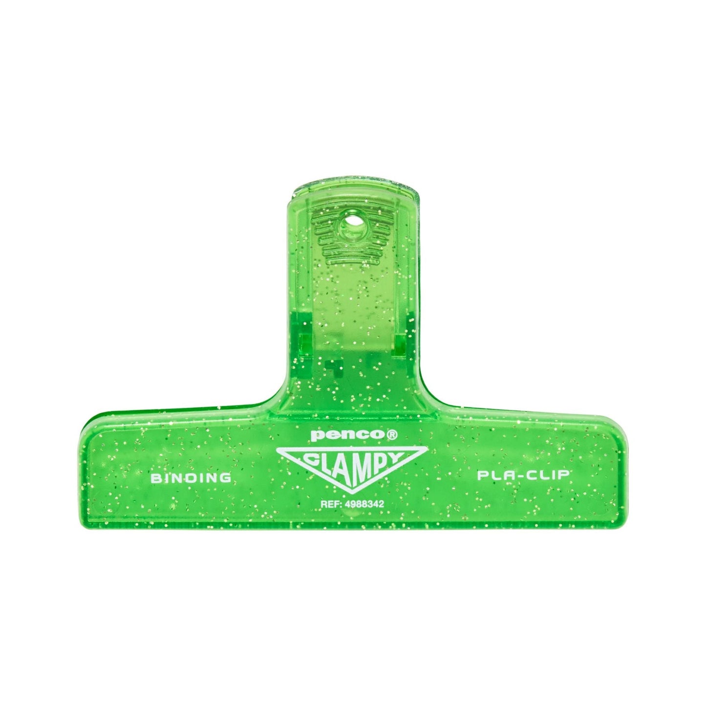 Clear Sparkle Green Plastic Clampy Binding Clip - Odd Nodd Art Supply