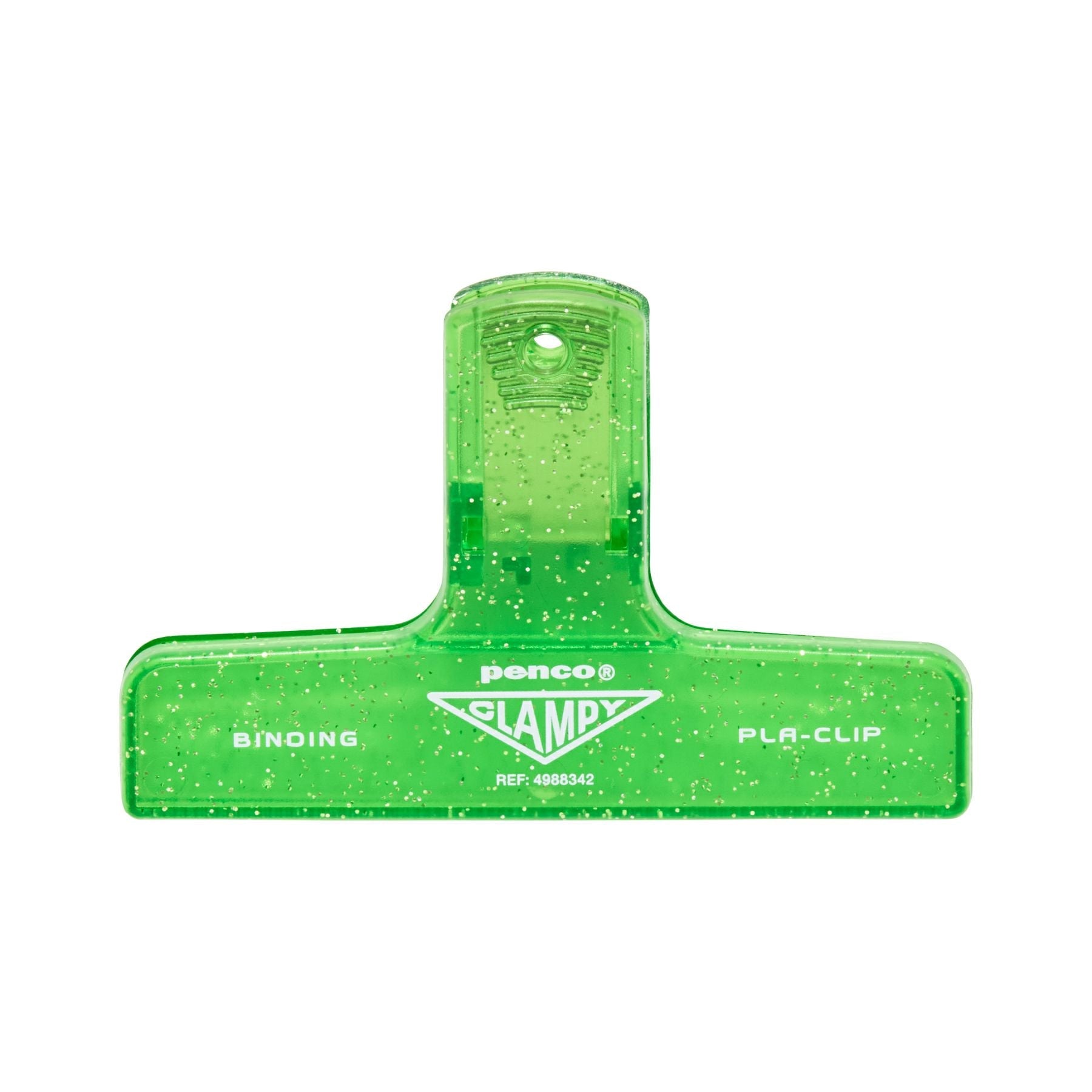 Clear Sparkle Green Plastic Clampy Binding Clip - Odd Nodd Art Supply