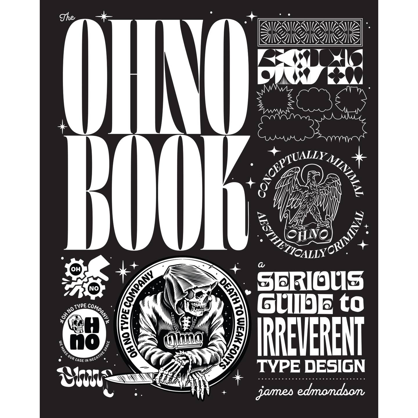 Book cover of 'The OHNO Book' with black and white design elements.
