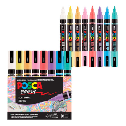 Soft Brush POSCA Acrylic Paint Marker Sets - Odd Nodd Art Supply